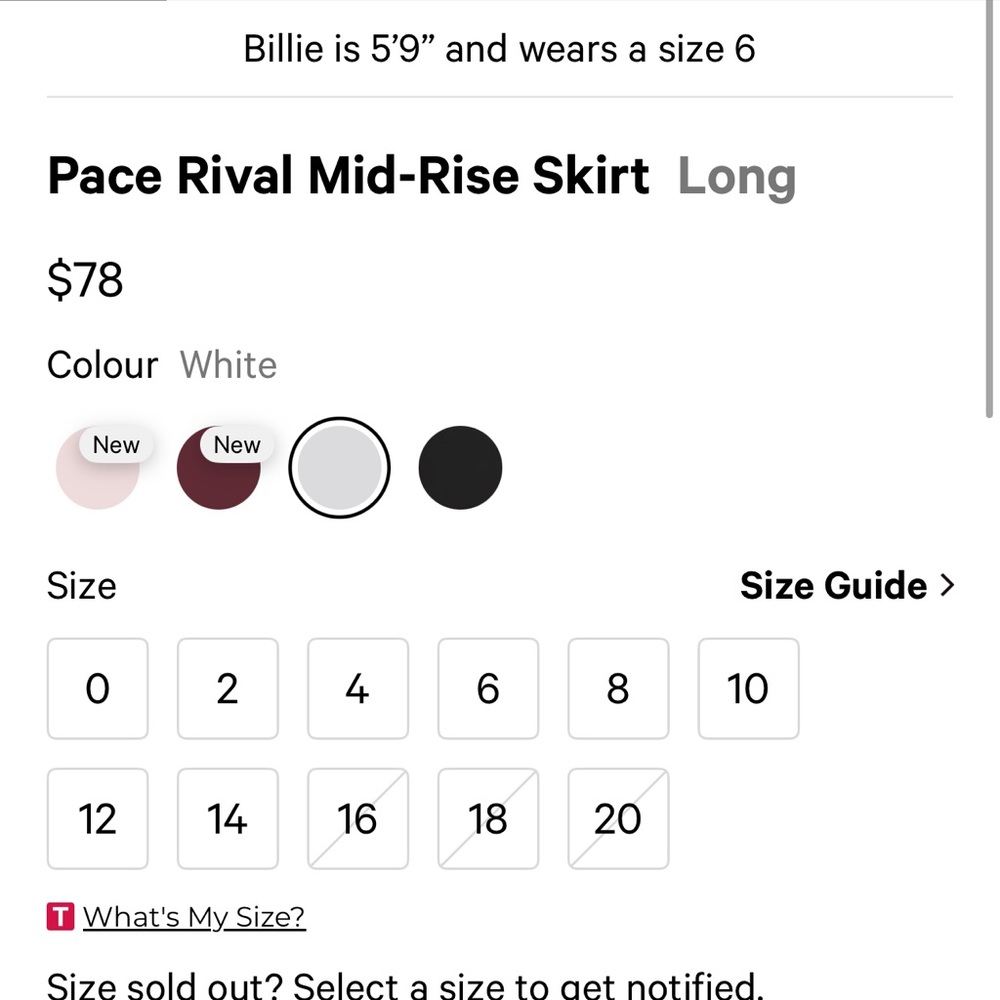 lululemon athletica Pace Rival Mid-Rise Skirt - White